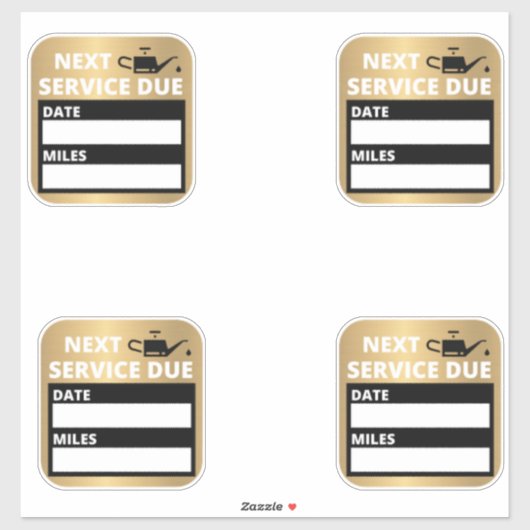 Sticker Changement d'huile, Rappel d'échéance du service s (Feuille)