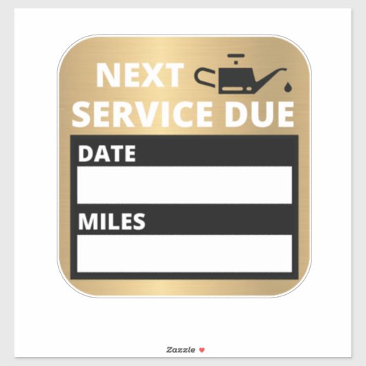 Sticker Changement d'huile, Rappel d'échéance du service s (Feuille)