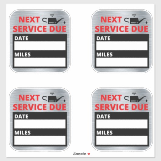 Sticker Changement d'huile, Rappel d'échéance du service s (Feuille)