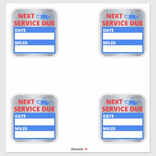 Sticker Changement d'huile, Rappel d'échéance du service s (Feuille)