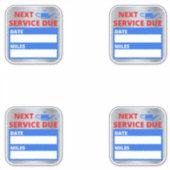 Sticker Changement d'huile, Rappel d'échéance du service s (Devant)