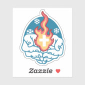 Sticker Changement du froid, Feu de foi - Chrétien motivat (Feuille)