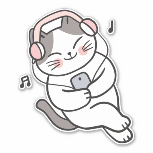 Sticker chanson drôle de chat (Devant)