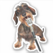 Sticker Chant Dachshund Wirehair (Devant)