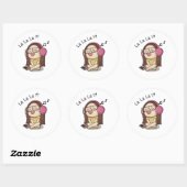 Sticker chantant fille mignonne (Feuille)