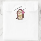 Sticker chantant fille mignonne (Sac)
