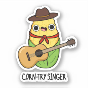 Sticker Chanteur de corne Funny Corn Pun