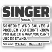 Sticker Chanteur Noun Définition Chanteur Apocalypse Cool (Devant)