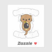 Sticker Chaos Complet et Otter Funny Mignonne Sea Otter Pu (Feuille)