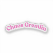 Sticker Chaos Gremlin | Lettre Bubble rose drôle (Devant)