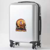 Sticker Chapeau de sorcière de citrouille d'Halloween Chat (Sur valise)