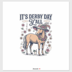 Sticker Chapeau floral de cheval de Derby Day Y’all