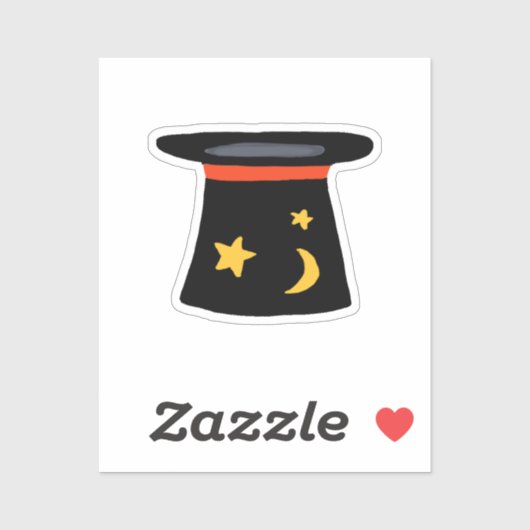 Sticker Chapeau haut de forme de magiciens pour thème de f (Feuille)