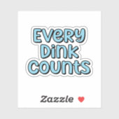 Sticker Chaque Dink compte Blue Retro Pickleball Texte (Feuille)