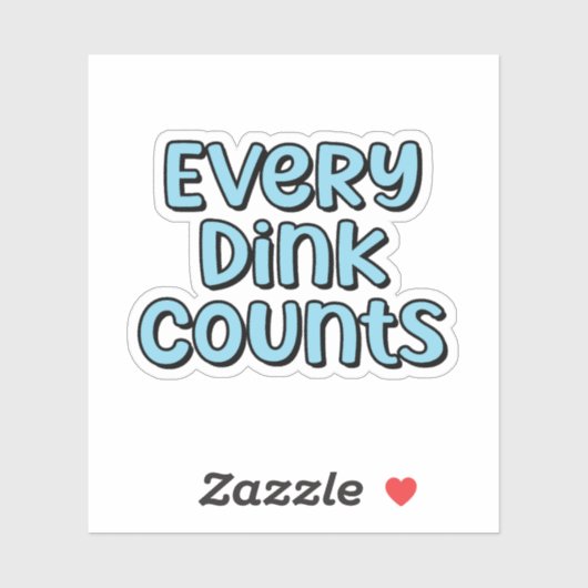 Sticker Chaque Dink compte Blue Retro Pickleball Texte (Feuille)