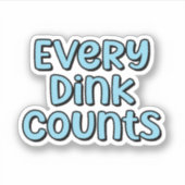 Sticker Chaque Dink compte Blue Retro Pickleball Texte (Devant)