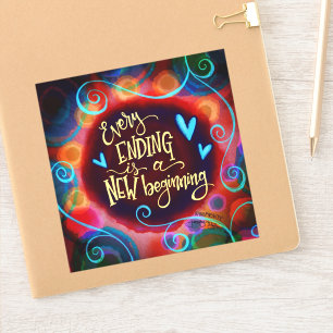 Sticker Chaque fin est un nouveau début Inspirivity tendan