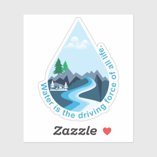 Sticker Chaque goutte compte ou protège notre eau (Feuille)