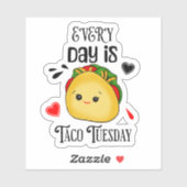 Sticker Chaque Jour est Mardi Taco (Feuille)