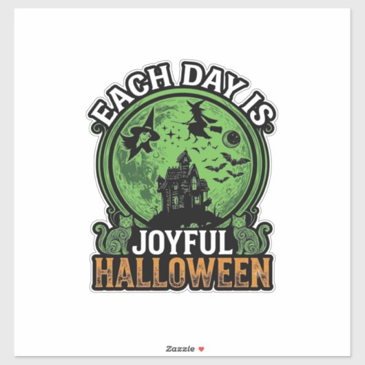 Sticker Chaque jour Maison Hantée Halloween Joyeuse Sorciè (Feuille)