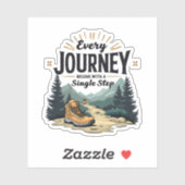 Sticker Chaque trajet commence par un Randonnée en une seu (Feuille)