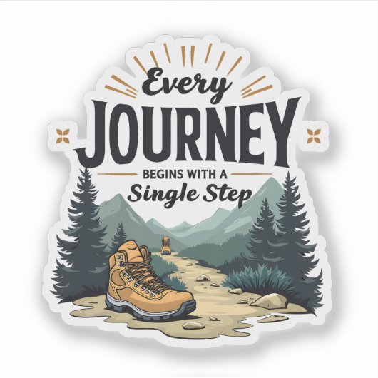 Sticker Chaque trajet commence par un Randonnée en une seu (Devant)