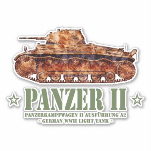 Sticker Char léger allemand Panzer II A2 de la Seconde Gue (Devant)