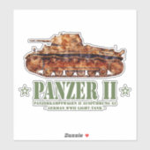Sticker Char léger allemand Panzer II A2 de la Seconde Gue (Feuille)