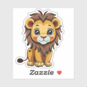 Sticker Characteur de caricature au lion (Feuille)