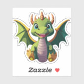 Sticker Characteur de dessin de dragon pour bébé mignon (Feuille)