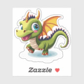 Sticker Characteur de dessin de dragon pour bébé mignon (Feuille)