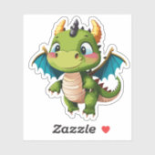 Sticker Characteur de dessin de dragon pour bébé mignon (Feuille)