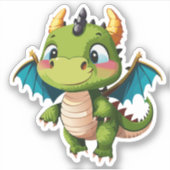 Sticker Characteur de dessin de dragon pour bébé mignon (Devant)