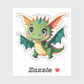Sticker Characteur de dessin de dragon pour bébé mignon (Feuille)