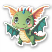 Sticker Characteur de dessin de dragon pour bébé mignon (Devant)