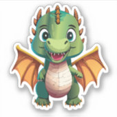 Sticker Characteur de dessin de dragon pour bébé mignon (Devant)