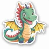 Sticker Characteur de dessin de dragon pour bébé mignon (Devant)