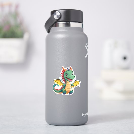 Sticker Characteur de dessin de dragon pour bébé mignon (HydroFlask)
