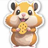 Sticker Characteur en caricature de Hamster pour bébé mign (Devant)