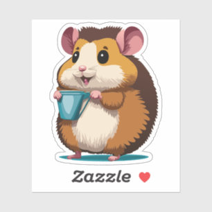 Sticker Characteur en caricature de Hamster pour bébé mign