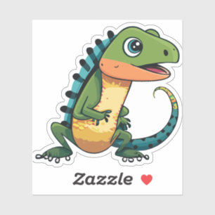 Sticker Characteur en caricature Lizard pour bébé mignon
