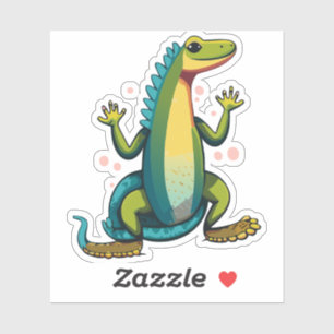 Sticker Characteur en caricature Lizard pour bébé mignon