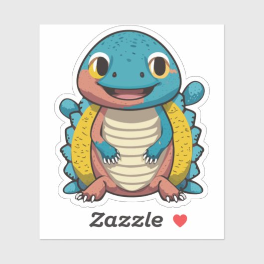 Sticker Characteur en caricature Lizard pour bébé mignon (Feuille)