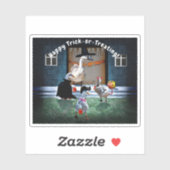 Sticker Chariot ou canard traité Halloween (Feuille)