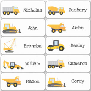 Sticker Chariots de construction en faveur