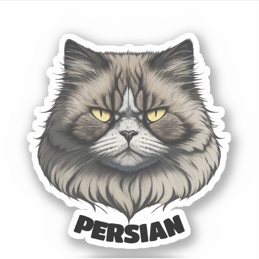 Sticker Charismatique Chat Perse (Devant)