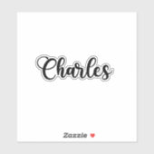 Sticker Charles Name - Calligraphie manuscrite (Feuille)