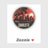 Sticker Charlotte City Caroline du Nord USA (Feuille)