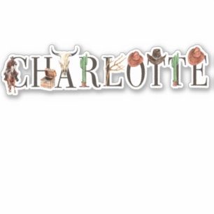 Sticker Charlotte cowboy girl, Western Cowgirls