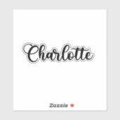 Sticker Charlotte Name - Calligraphie manuscrite (Feuille)